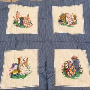 Vintage 80s Cranston Print Works Country Fair Fabric DIY projects new unwashed